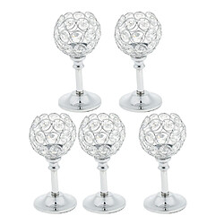 5xmosaic bougeoir bougeoir en cristal avec bougies chauffe-plat argent - s