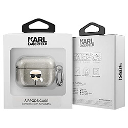 Karl Lagerfeld Coque pour AirPods Pro Antichoc Glitter Noir