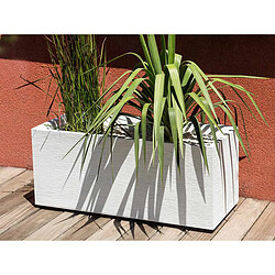 2 Jardinières rectangulaire Graphit - 99,5 x 39,5 x 43,5 cm - 97 L - Blanc cérusé - Eda