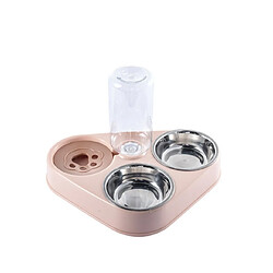 Universal 3 bols de nourriture pour chiens et chats avec bouteilles, fontaines d'eau automatiques, portables, durables, en acier inoxydable, 3 bols de fournitures pour animaux de compagnie |