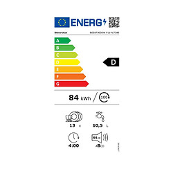 Lave-vaisselle 60cm 13c 44db blanc - ESS87300SW - ELECTROLUX