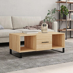 vidaXL Table basse chêne sonoma 102x50x40 cm bois d'ingénierie