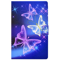 Etui en PU fermeture magnétique avec porte-cartes Papillons scintillants pour votre Samsung Galaxy Tab A8 (2021) SM-X200/SM-X205