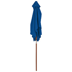 Acheter vidaXL Parasol de jardin avec mât en bois bleu 150x200 cm