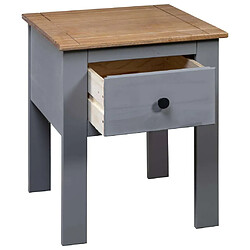 Maison Chic Table de chevet Table de Nuit Meuble de Rangement Gris 46x40x57 cm Pin Gamme Panama pas cher