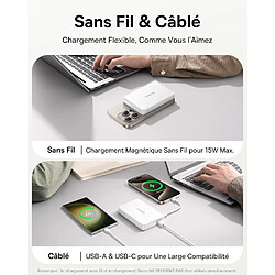 SANAG Qi2 Magsafe Batterie Externe 10000Mah, Power Bank Magnétique Sans Fil, Pd 22.5W Batterie Externe Usb-C Chargement Rapide Pour Iphone 16/15/14/13 Series, Mini Powerbank, Petit Mais Solide, Blanc pas cher