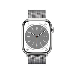 Apple Montre connectée Watch 8 Acier 45mm 4G Argent/Bracelet Milanais