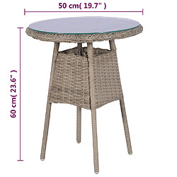 vidaXL Ensemble de bistro 3 pcs avec coussins Résine tressée Marron pas cher