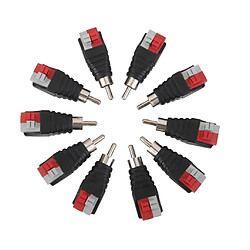 10 x RCA Mâle Connecteur Adaptateur Haut-Parleur Fil Câble à Audio Jack Plug