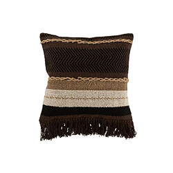 Dansmamaison Coussin Ethnique Coton Marron/Noir/Beige