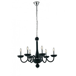 Fan Europe Chandelier sans abats jours Alfiere 6 ampoules Verre Noir