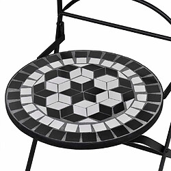 Maison Chic Mobilier de bistro et chaises de jardin 3 pcs Carreaux céramiques Noir et blanc -GKD573597 pas cher