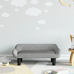 vidaXL Canapé pour enfants gris clair 70x40x24 cm velours