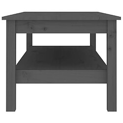 Avis vidaXL Table basse Gris 110x50x40 cm Bois massif de pin