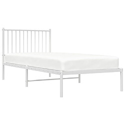 Avis vidaXL Cadre de lit métal sans matelas avec tête de lit blanc 90x200cm