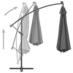 Acheter vidaXL Parasol de jardin en porte-à-feux avec mât en acier anthracite