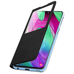 Avizar Housse Samsung Galaxy A40 Etui à Clapet Fenêtre Coque Ultra-fin Noir