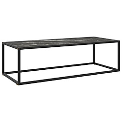 Maison Chic Table basse,Table Console Table d'appoint, Table pour salon Noir avec verre marbre noir 120x50x35 cm -MN90393