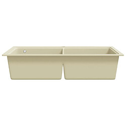 Acheter vidaXL Évier de cuisine Granit Double lavabo Beige