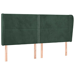 Maison Chic Tête de lit moderne avec oreilles pour chambre - Décoration de lit Vert foncé 163x23x118/128 cm Velours -MN46795