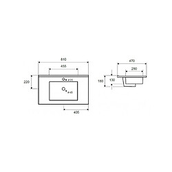 Karag Vasque rectangulaire à encastrer 1 trou ROJO