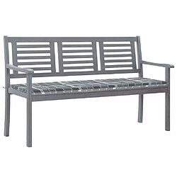 Maison Chic Banc de jardin | Chaise de jardin 3 places avec coussin 150 cm Gris Eucalyptus -GKD38860