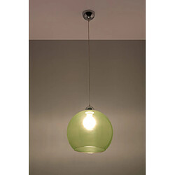 Avis Luminaire Center Suspension BALL verre/acier vert/chrome 1 ampoule