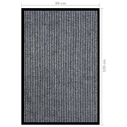 vidaXL Paillasson rayé Gris 80x120 cm pas cher