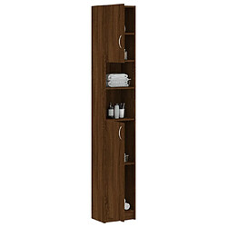 Acheter Maison Chic Armoire de bain,Meuble de rangement de salle de bain,Meuble haut Chêne marron 32x25,5x190 cm Bois d'ingénierie -GKD863014