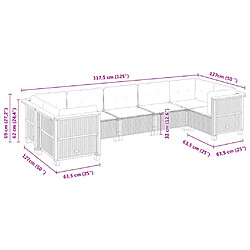 vidaXL Salon de jardin avec coussins 7 pcs gris résine tressée pas cher