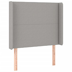 Avis vidaXL Tête de lit à LED Gris clair 103x16x118/128 cm Tissu