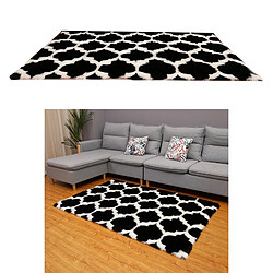 Fausse Fourrure En Peau De Mouton Tapis Moelleux Tapis Chambre Canapé-lit Poilu Shaggy Tapis De Sol Noir pas cher