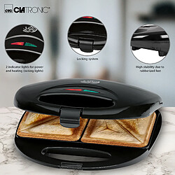 Grille-pain Machine à Sandwich Croque-Monsieur 2 plaques antiadhésives, 700, Noir, Clatronic, ST 3477