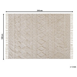 Beliani Tapis en Coton Beige 160 x 230 cm DIDIM