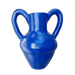 Vase Romimex Bleu de Colbat Céramique 28 x 35 x 22 cm Avec des poignées