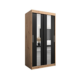 Abiks Meble Armoire Pole à portes coulissantes 200/100/62 2 portes (artisan/noir)