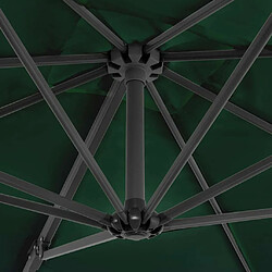 Maison Chic Parasol Jardin | Parasol en porte-à-faux et mat en aluminium 250x250 cm Vert - GKD21278 pas cher