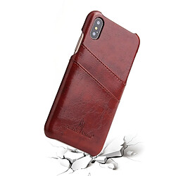 Wewoo Etui en cuir Fierre Shann Retro Oil en cire PU pour iPhone X / XS, avec emplacements pour cartes (brun) pas cher