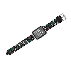 Wewoo Bracelet blanc pour Apple Watch Series 3 & 2 & 1 42mm Mode Camouflage Motif Silicone de montre pas cher