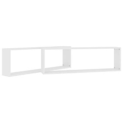 Acheter vidaXL Étagères cube murales 2 pcs blanc 100x15x30cm bois d'ingénierie