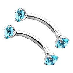 acier inoxydable zircon incurvé barre piercing sourcil bijoux turquoise