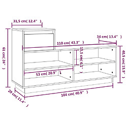 vidaXL Armoire à chaussures Marron miel 110x34x61cm Bois de pin massif pas cher