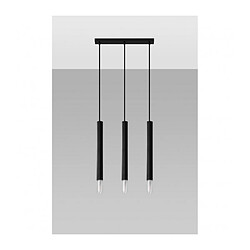 Luminaire Center Suspension Wezyr Bar Verre,acier Noir 3 ampoules 120cm