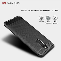 Wewoo Coque Souple Pour Xiaomi Redmi 8 en TPU fibre de carbone brossée Texture Noir