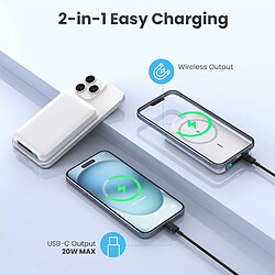 Acheter SANAG Batterie Externe Magnétique Sans Fil 10800Mah, Pd 20W Charge Rapide Power Bank Avec Usb-C Entrée & Sortie Écran Led Chargeur Portable Compatible Avec Magsafe, Iphone 16/15/14/13 Serie - Blanc