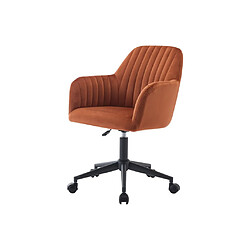 Avis Vente-Unique Chaise de bureau - Velours - Terracotta et noir - Hauteur réglable - ELEANA