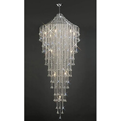 Luminaire Center Suspension Inina Tall 15 Ampoules chrome poli/cristal