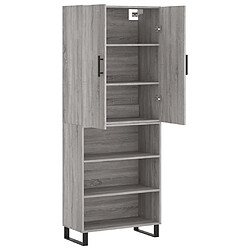 Avis vidaXL Buffet haut Sonoma gris 69,5x34x180 cm Bois d'ingénierie