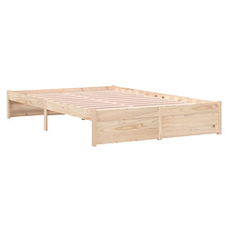 Avis vidaXL Cadre de lit sans matelas bois massif 120x200 cm