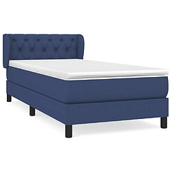 vidaXL Sommier à lattes de lit avec matelas Bleu 80x200 cm Tissu